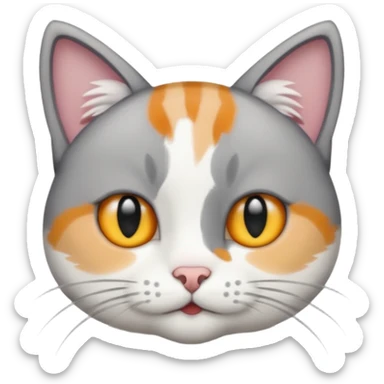 Make a cat be grey white not so fluffy j sticker