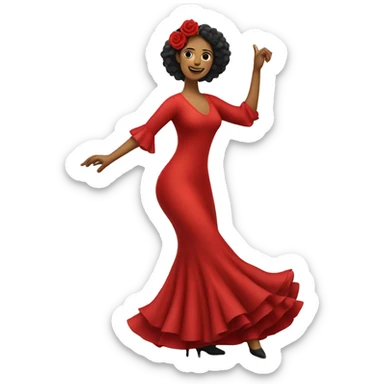 Spanish woman with flamenco red dress dancing sticker