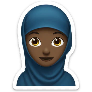 Black Muslim wearing blue niqab sticker