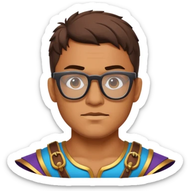 gladiator wearing geek glasses sticker
