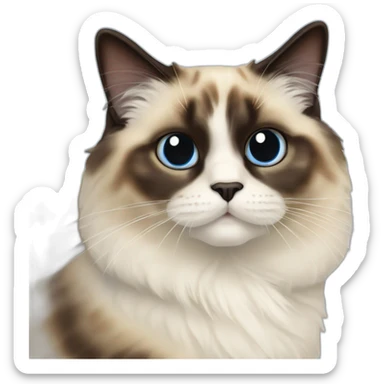 Ragdoll cat seal mitted tortie  sticker