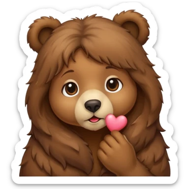 a girl bear kissing sticker