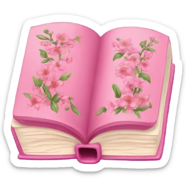 pink books with flowers sticker