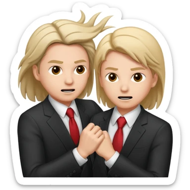 concurrents, deux chefs d'entreprise qui se tire les cheveux ils se battent  sticker