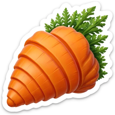 Create an emoji that is half carrot half sea shell sticker