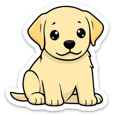 White and tan lab dog sticker
