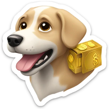 Dog stole a bank sticker