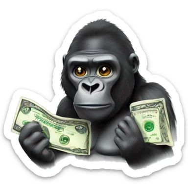 gorilla with money sticker