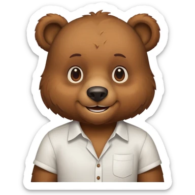 bear wear white shirt sticker