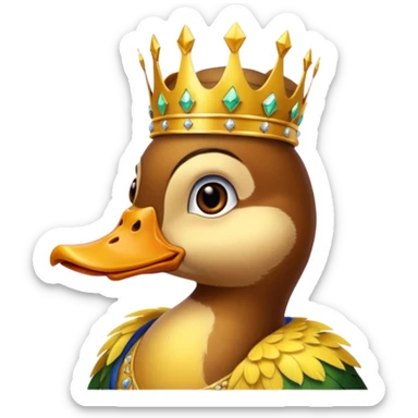 duck King, standing, with crown sticker