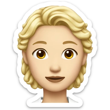 blonde japanese woman to have a defined jawline sticker