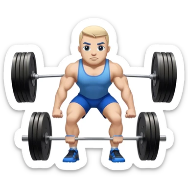 powerlifter with blue shorts perfoming deadlift sticker