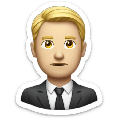 white-man-hr-manager-crossed-arms-angry looks in profile sticker