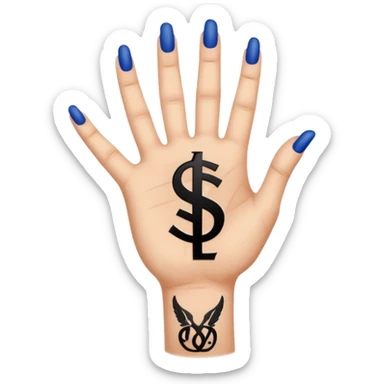 YSL hand tattoo with hand sighn sticker
