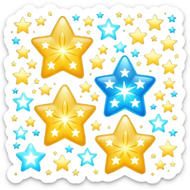 stars with no face shinning sticker