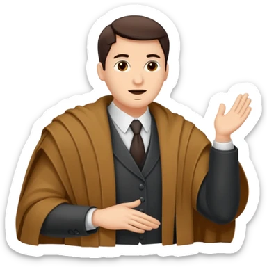 Ein Detektiv Mann  in Mantel interviewt eine Putzfrau in putzgewand  sticker