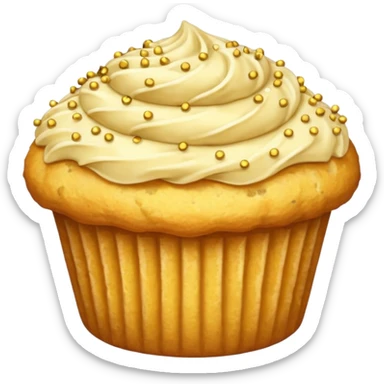 gold vanilla muffin gold sprinkles on top sticker