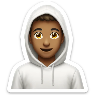 smiling boy young in white hoodie brow eyes  sticker