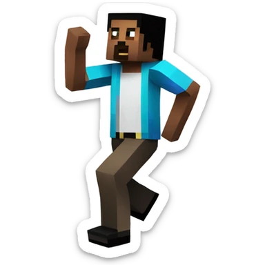 Minecraft steve dancing disco sticker