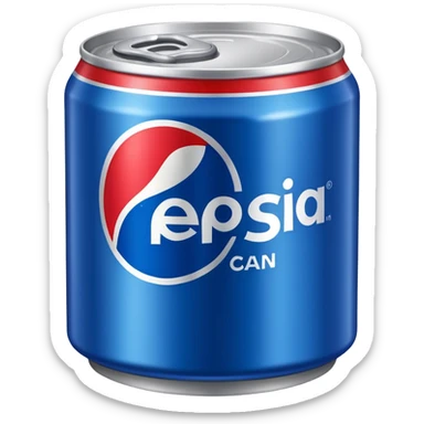 Draw a Pepsi can with the blue label & bold red-white logo sticker