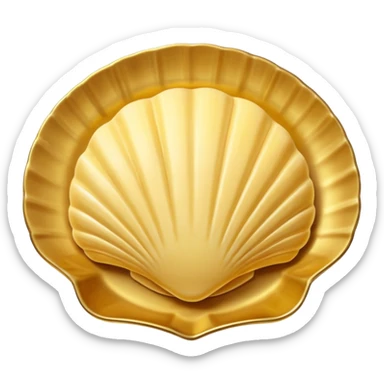 butter in the shape of a shell on a gold vintage sticker