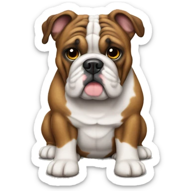 Brindle English bulldog sticker