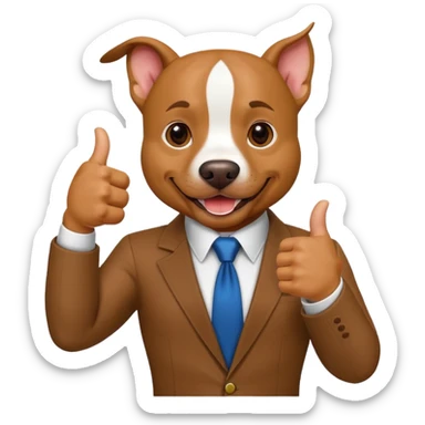 pitbull giving a thumbs up with a GG's sign sticker