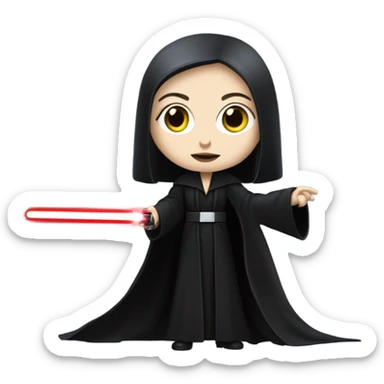 Jedi teen Morticia Addams flying on a red imperial patrol speeder  sticker