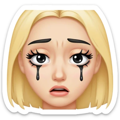 smudged mascara crying sticker