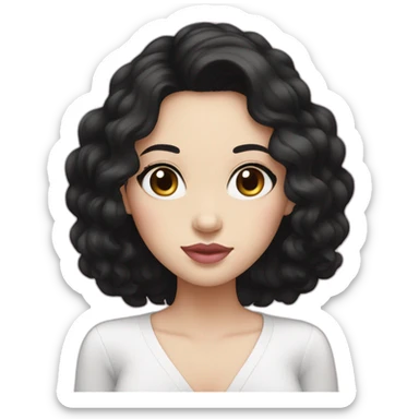 Beautiful woman,Black hair,long hair,White skin,oval face,big eyes,Blackeyes,Pink lips,Chinese sticker