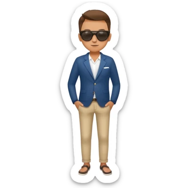 stylish self-assured figure with sunglasses, hands in pockets, showing effortless charm and rizz sticker