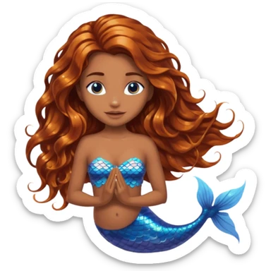 brown mermaid half body sticker