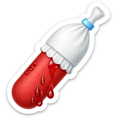 tampon + blood droplet + poop nugget sticker