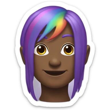purple-skinned pointy-eared rainbow-haired gentle giant sticker