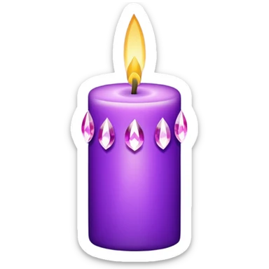 Bejeweled purple candle sticker