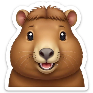 cute happy capybara sticker