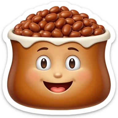 A happy little baked bean sticker