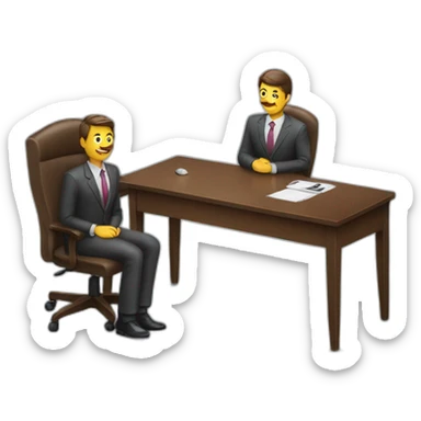 job interview desk man  sticker