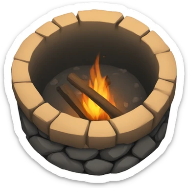 A fire pit hole  sticker