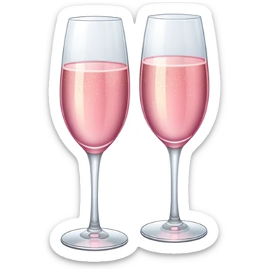 Pink champagne glasses  sticker