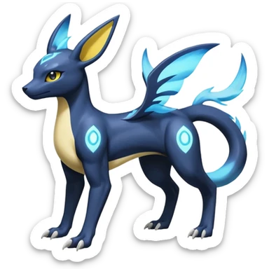 Manectric-Electrike-Lugia-Umbreon-Draco-Fakémon-hybrid-creature (full body), 4 legs sticker