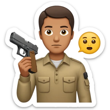 a guy with an glock emoji sticker