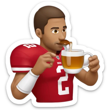 a 49ers fan sipping on tea sticker
