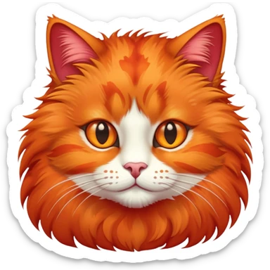 red cat with orange spots sticker