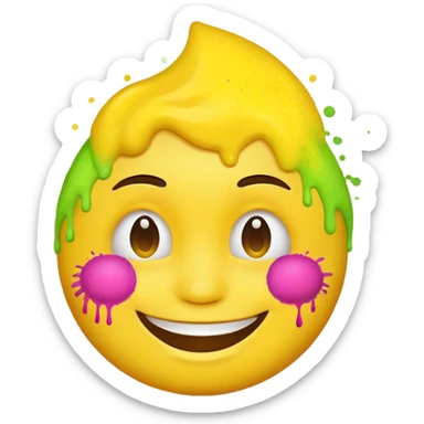 A smile face emoji, with colour, beacuse its holi today. sticker
