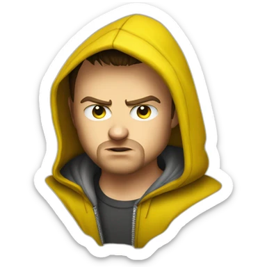 Young Jesse Pinkman angry yellow hood sticker