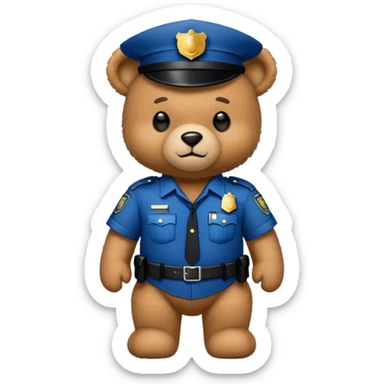 Teddy bear wearing Police uniform  sticker
