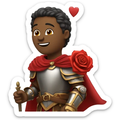 Lovestruck Roman General: A Roman general, in armor and cape, holding a red rose and smiling sweetly, with hearts floating around him. A powerful leader, but vulnerable to love. sticker