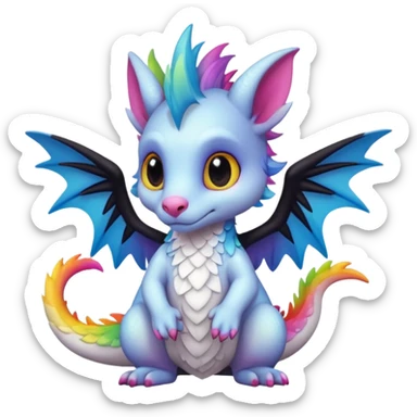 White-black-gradients-colored "Dutch Angel Dragon" sticker