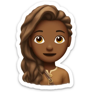 girl with hair in the wind on a brown horse sticker